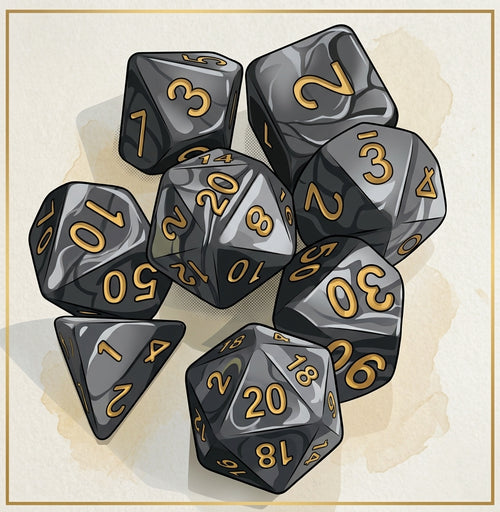 Set de Dados de rol de resina efecto jade