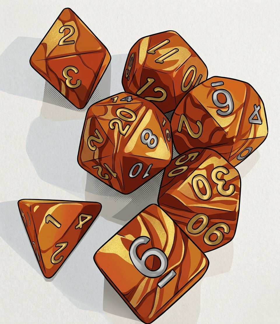 Set de Dados de rol de resina efecto jade