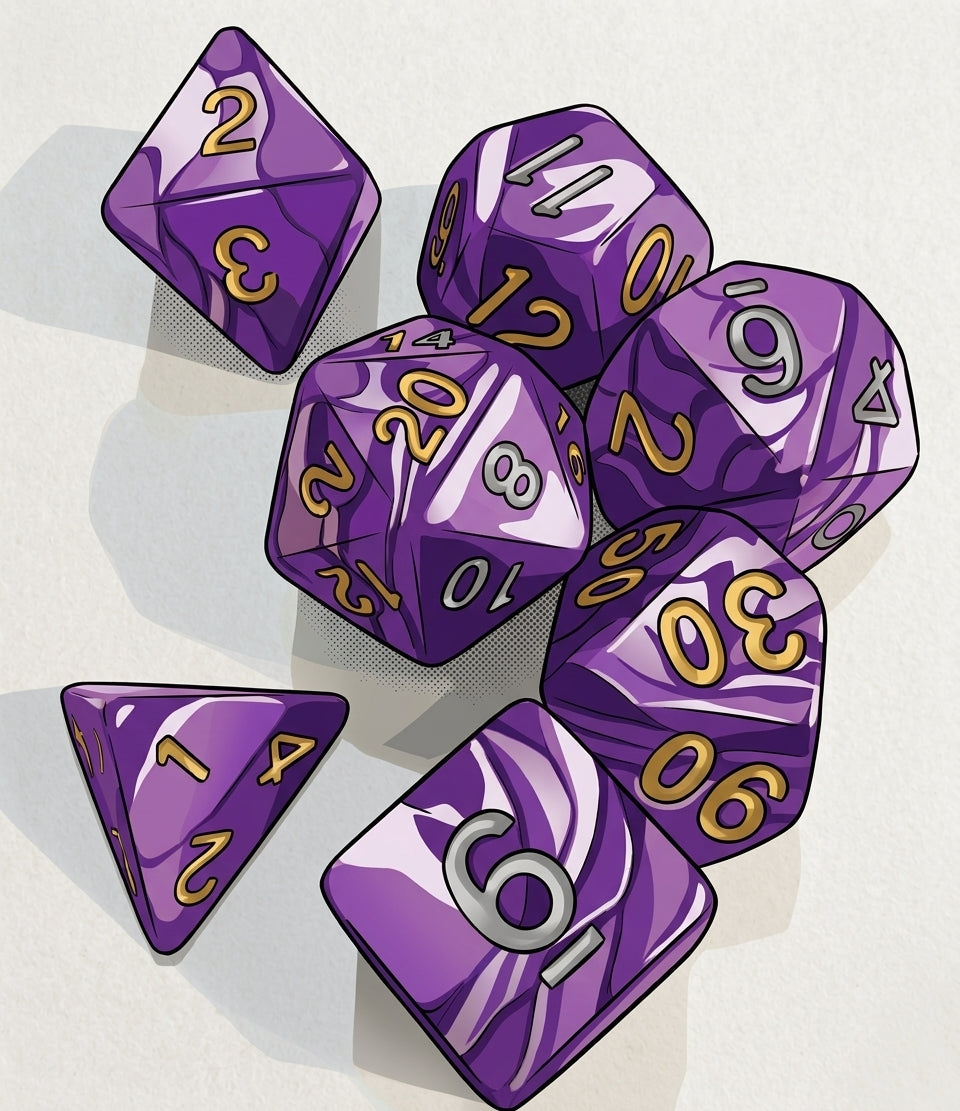 Set de Dados de rol de resina efecto jade