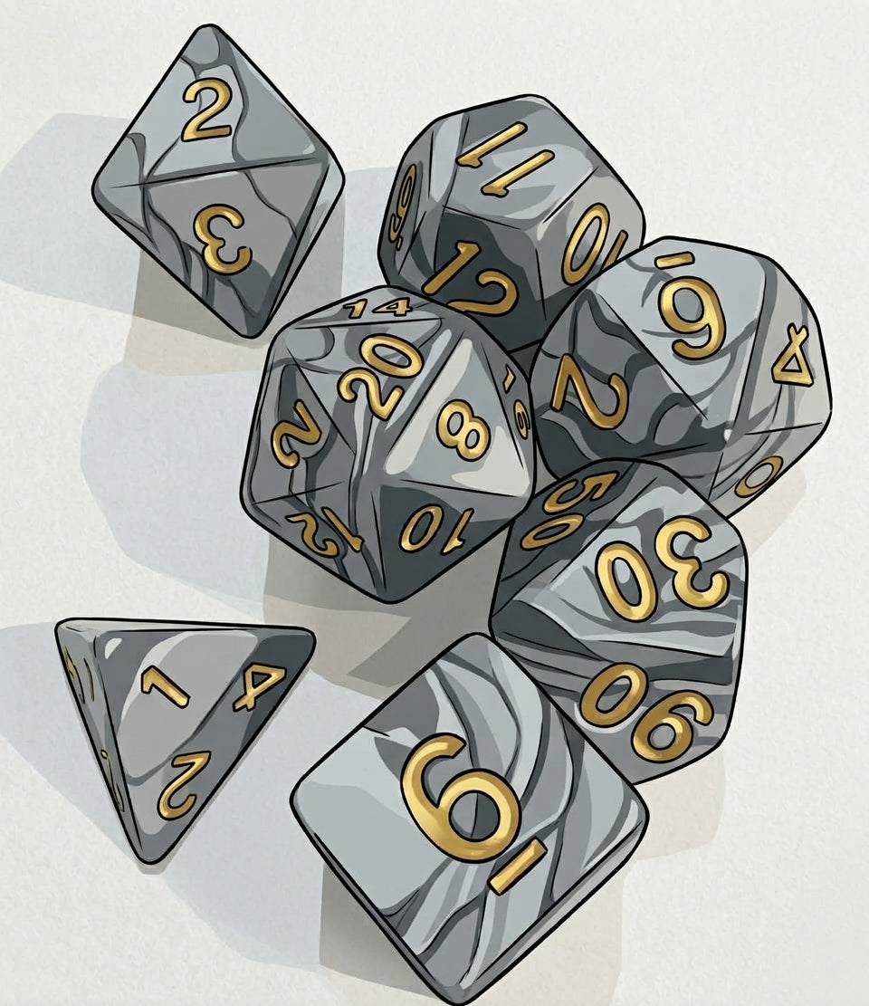 Set de Dados de rol de resina efecto jade